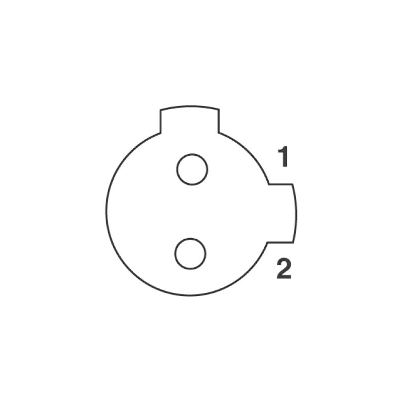 M12 2pins C code female straight rear panel mount connector PG9 thread,unshielded,single wires,brass with nickel plated shell